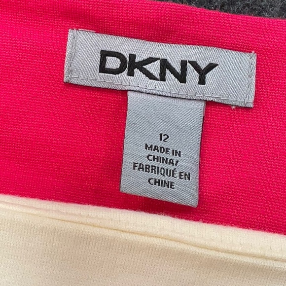 DKNY Colorblock Sleeveless Shift Dress Pink, White, and Orange Size 12 Large L - Picture 3 of 5